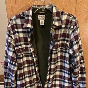 LL bean fleece lined flannel